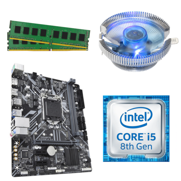 i5-8500 CPU, 4GB RAM, Blue LED FAN, H310 Motherboard Combo