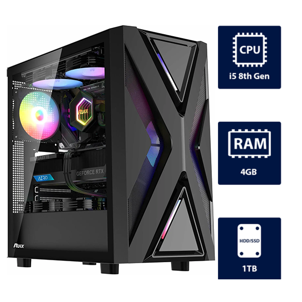i5 8th, 4GB RAM, 1TB SSD Gaming Computer