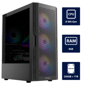 i5 8th, 4GB RAM, 256GB + 1TB HDD Gaming Computer