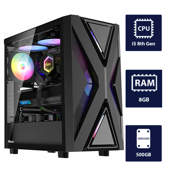 i5 8th, 8GB RAM, 500GB HDD Gaming Computer