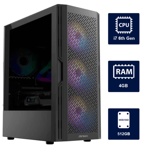 i7 6th, 4GB RAM, 512GB SSD Gaming Computer