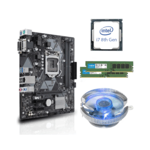 i7 8th, 16GB DDR4 RAM, Blue LED CPU FAN, H310 Motherboard Combo