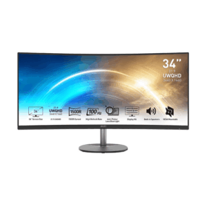 MSI PRO MP341CQ 34″ VA Ultrawide Curved Pro Monitor (1500R, 3440×1440, 1ms, 100Hz)