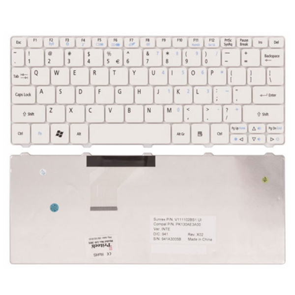 Acer Aspire 1830T No Frame Laptop Keyboard White