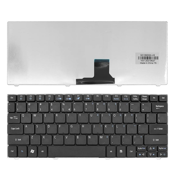 Acer Aspire One 751, PK130122A14 No Frame Laptop Keyboard Black