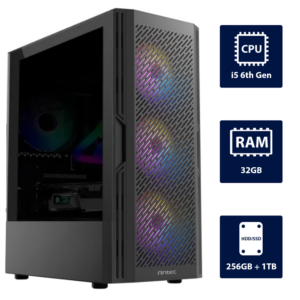 i5 6th, 32GB RAM, 256GB SSD + 1TB HDD Desktop Computer