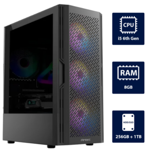 i5 6th, 8GB RAM, 256GB SSD + 1TB HDD Desktop Computer