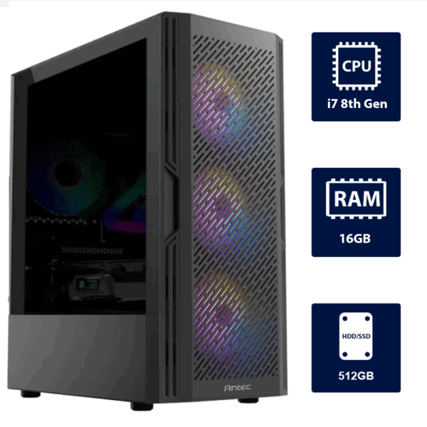 i7 8th, 16GB RAM, 512GB SSD Desktop Computer