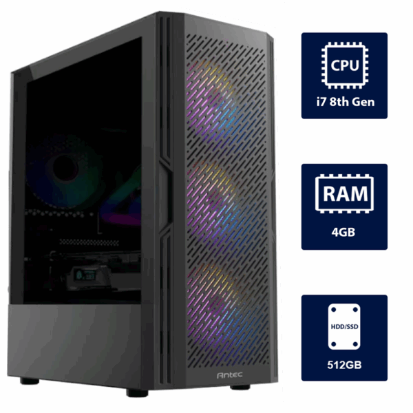 i7 8th, 4GB RAM, 512GB SSD Desktop Computer
