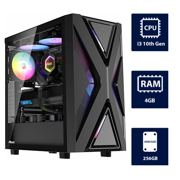 i3 10th, 4GB RAM, 256GB SSD RUIX CV203 Desktop Tower