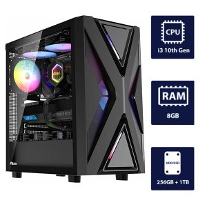 i3 10th, 8GB RAM, 256GB SSD + 1TB HDD RUIX CV203 Desktop Tower