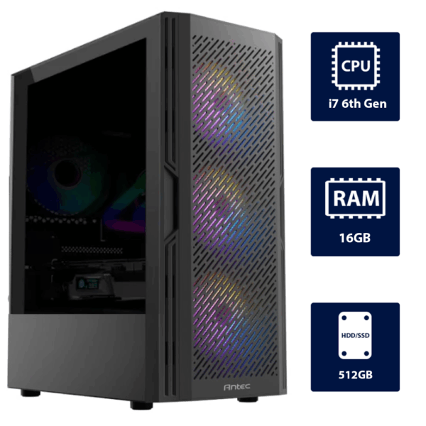 i7 6th, 16GB RAM, 512GB SSD Gaming Computer