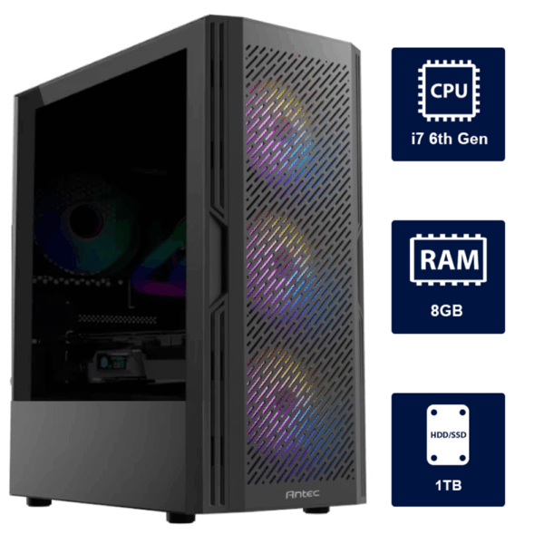 i7 6th, 8GB RAM, 1TB SSD Gaming Computer