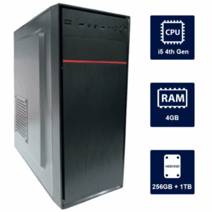 i5 4th, 4GB RAM, 256GB SSD + 1TB HDD Desktop Computer