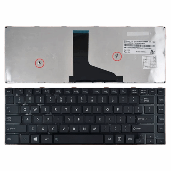 Toshiba C40, C40D Series No Frame Laptop Keyboard Black