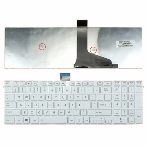 Toshiba Satelite S50, S50-A White Frame, Laptop Keyboard White