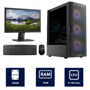 i3 10th, 16GB, 256GB SSD Antec AX-20 RGB Full Desktop Computer