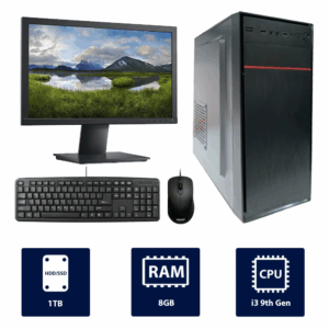i3 9th, 8GB RAM, 1TB HDD, 19" Monitor Full Set Desktop Computer