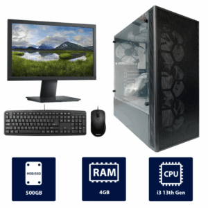 i3 13th, 4GB RAM, 500GB HDD Hestart RGB Full Desktop Computer