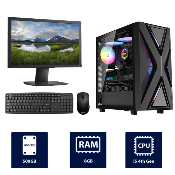 i5 4th Gen, 8GB RAM, 500GB HDD, with 19" Monitor, RUIX CV203 Full Desktop PC