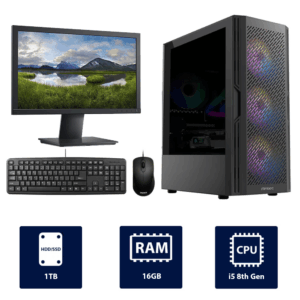i5 8th, 16GB RAM, 1TB HDD Antec AX20 Full Desktop Computer
