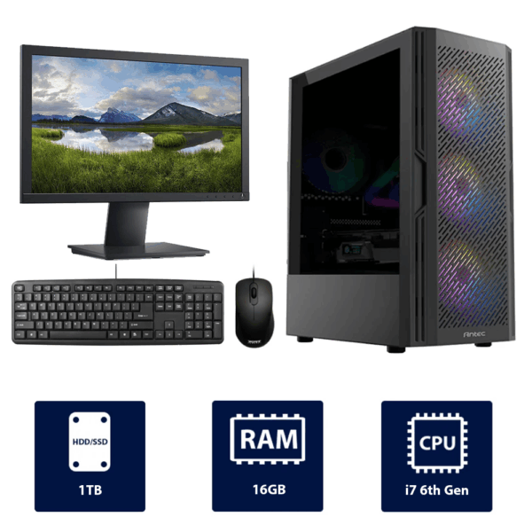 i7 6th, 16GB RAM, 1TB SSD Antec AX20 Full Desktop Computer