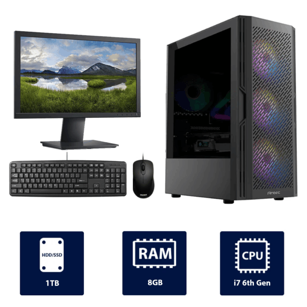 i7 6th, 8GB RAM, 1TB HDD Full Antec AX20 Desktop Computer