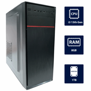 i3 13th, 8GB RAM, 1TB SSD Standard Case Desktop Tower