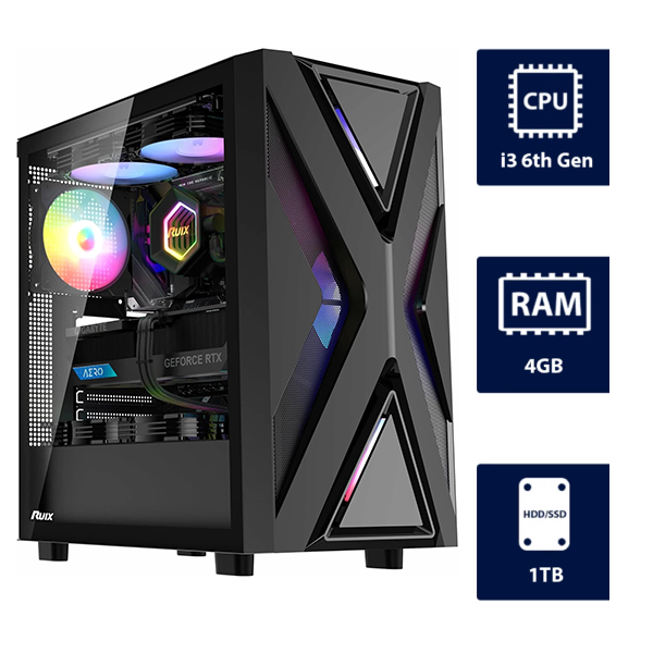 i3 6th Gen CPU, 4GB RAM, 500GB HDD Antec AX20 Desktop Tower