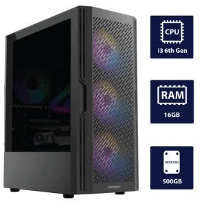 i3 6th Gen CPU, 16GB RAM, 500GB HDD Antec AX20 Desktop Tower