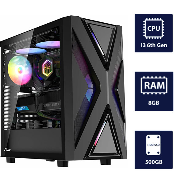 i3 6th Gen CPU, 8GB RAM, 500GB HDD RUIX CV203 Desktop Tower